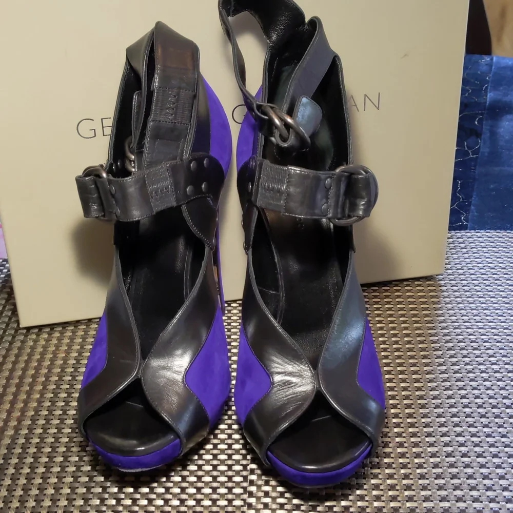 Georgina Goodman Nelson 2 Suede Purple/Black Heels